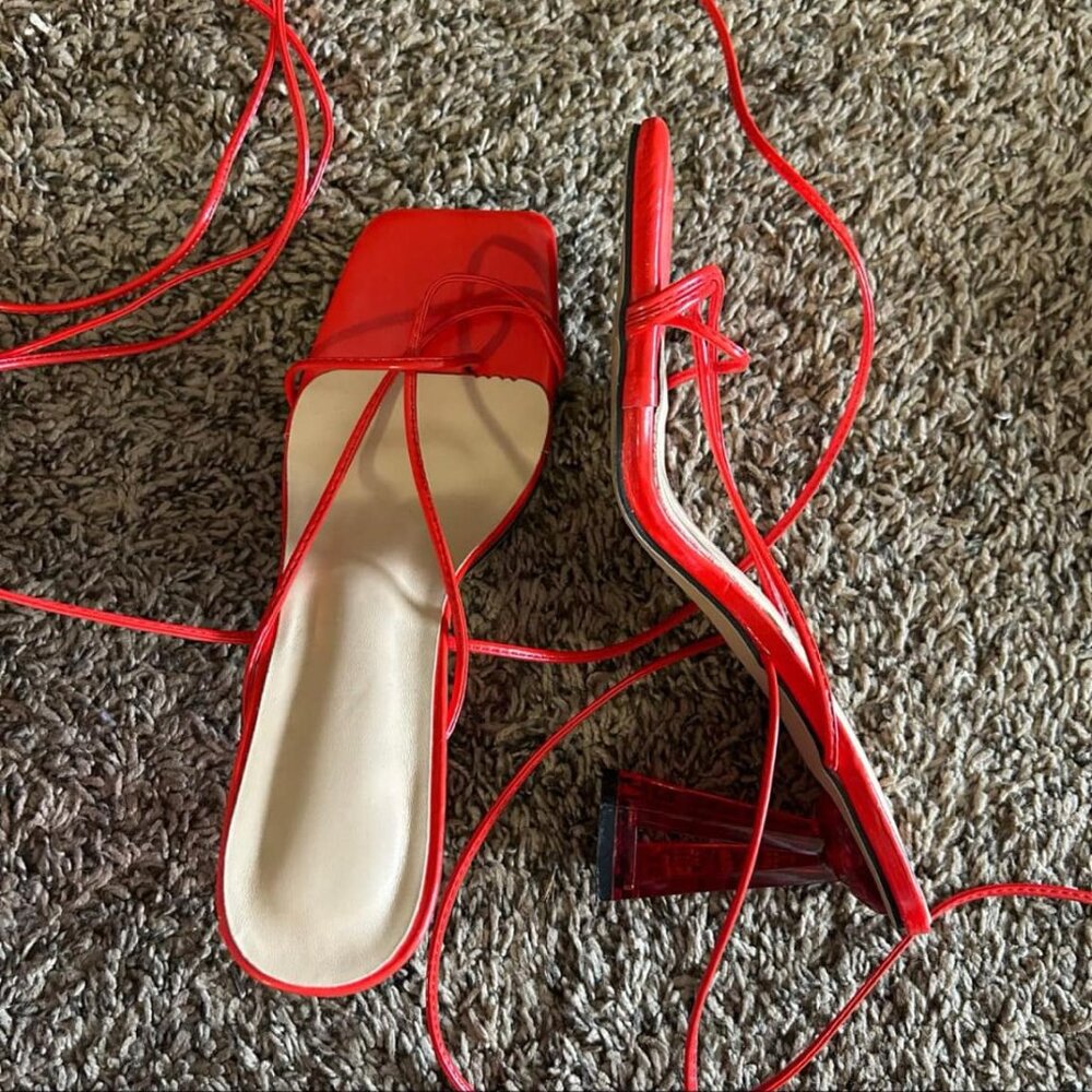 Red size 41 strappy heels